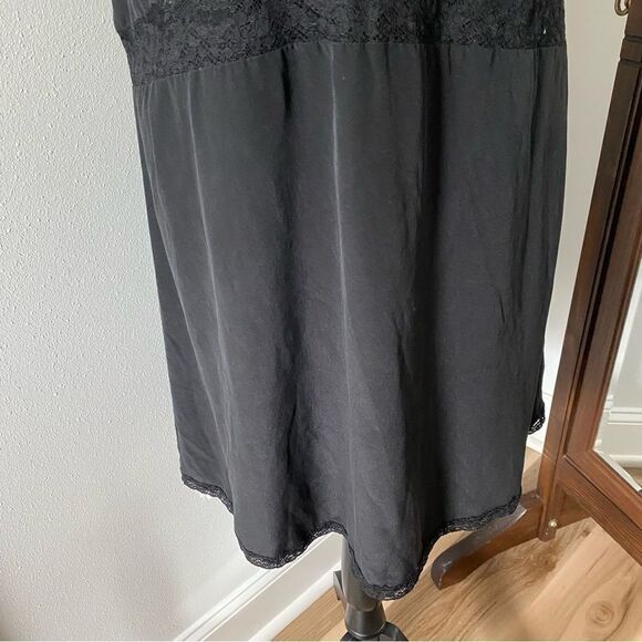 Joie Black Silk Lace Trimmed Mini Spaghetti Strap Fiorato Slip Dainty Dress - Picture 7 of 10